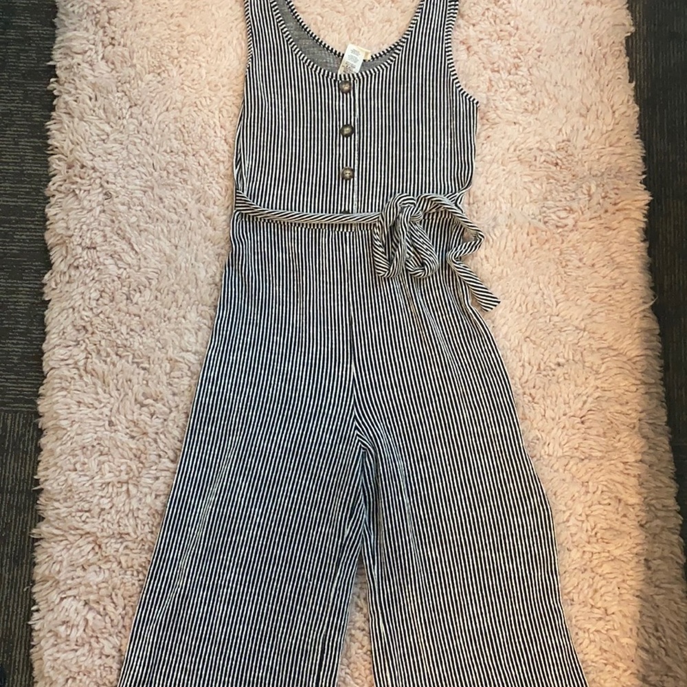 Stripped crop pant jumpsuit
